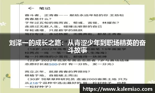 刘泽一的成长之路：从青涩少年到职场精英的奋斗故事